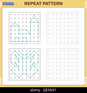Educational games for kids. Repeat the pattern.  Stock Vector
