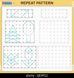 Educational games for kids. Repeat the pattern.  Stock Vector