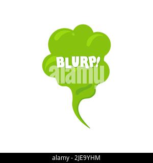 Stinky smelling smoke. Fart cartoon bad odor cloud. Green stench vapor with text. Toxiz aroma fog. Vector illustration Stock Vector