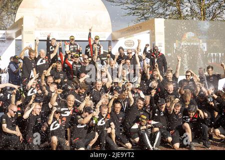 June 26, 2022, Rome, Kenya: podium, portrait during the Safari Rally Kenya 2022, 6th round of the 2022 WRC World Rally Car Championship, from June 23 to 26, 2022 at Nairobi, Kenya - Photo Nikos Katikis/DPPI/LiveMedia. (Credit Image: © Nikos Katikis/LPS via ZUMA Press)