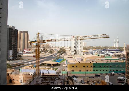 A construction crane in Kuwait Stock Photo