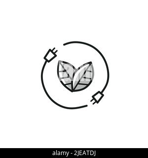Eco energy conservation and application icon, electricity and green energy concept for graphic design Stock Vector