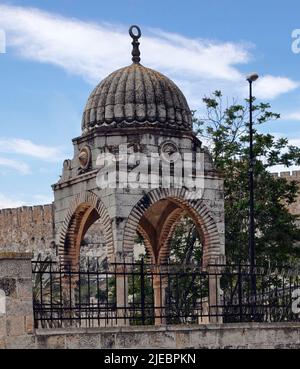 The Basilica of the Dormition of Mary in Jerusalem in Israel is a Catholic place of worship where tradition says that the Holy Virgin died. Stock Photo