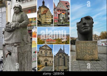 Bamberg is a city in Bavaria, Germany. Located in Upper Franconia, Bamberg's old town has been on the UNESCO World Heritage List since 1993 Stock Photo