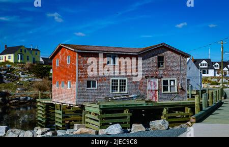 fishing storage shack in peggys cove nova scotia canada Stock Photo