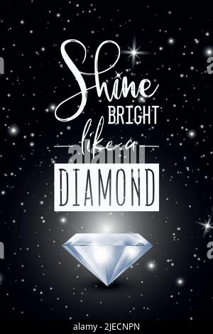 Shine Bright Like a Diamond. Vector Typographic Quote on  display picture 1