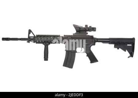 M4 army carbine isolated on a white background Stock Photo