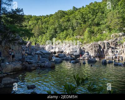 People at Johnson's Shut-Ins State Park Stock Photo