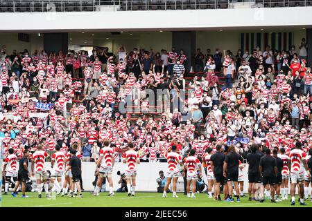 Fukuoka, Japan. 25th June, 2022. General View Rugby : LipovitanD Challenge Cup 2022 match between Japan 43-7 Uruguay at Mikuni World Stadium Kitakyushu in Fukuoka, Japan . Credit: SportsPressJP/AFLO/Alamy Live News Stock Photo