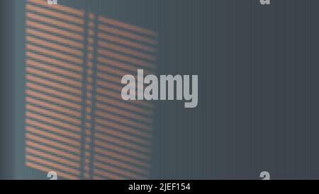 Shadow on wall in dark room. Red light reflection. Stock Vector
