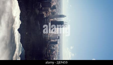 Smart city concept . Mixed media Stock Photo