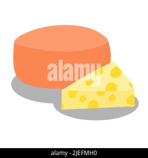 Dairy. Piece of cheese. Day of cheese and milk. Flat vector illustration. Illustration design. Vector Stock Vector