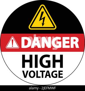 Danger High Voltage Floor Sign On White Background Stock Vector