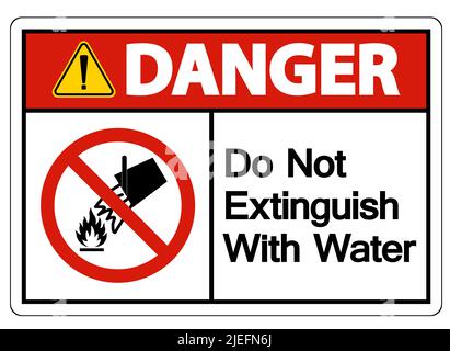 Caution Do Not Extinguish With Water Symbol Stock Vector