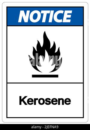 Notice Kerosene Symbol Sign On White Background Stock Vector