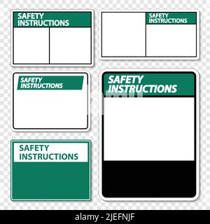 symbol Safety instructions sign label on transparent background,vector illustration Stock Vector