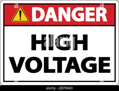 Danger High Voltage Sign On White Background Stock Vector
