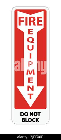 Fire Extinguisher Do Not Block sign on white background Stock Vector