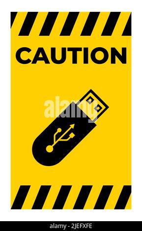 Do Not Use Flash Drive Symbol Sign Isolate On White Background,Vector Illustration Stock Vector