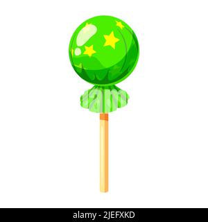 Candy on a stick isometric 3d sweet. Lollipop caramel vector Stock Vector