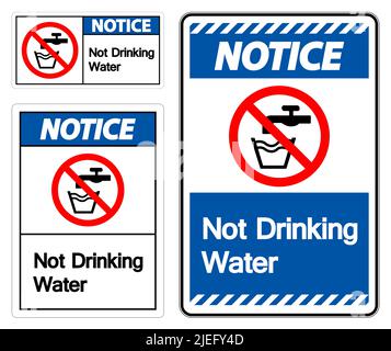 Caution Not Drinking Water Sign Stock Vector