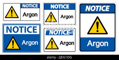 Notice Argon Symbol Sign Isolate On White Background,Vector Illustration EPS.10 Stock Vector