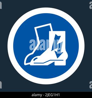 Symbol Wear Electric Shoes Sign on black background,Vector illustration Stock Vector