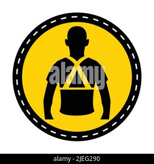 Wear Back Support Symbol Sign Isolate On White Background,Vector Illustration Stock Vector