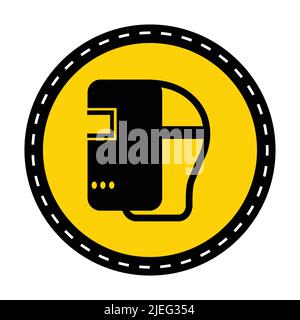 Symbol Wear Welding Helmet Isolate On White Background,Vector Illustration Stock Vector