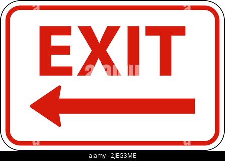Exit Left Arrow Sign On White Background Stock Vector