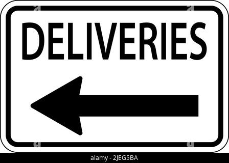 Symbol Deliveries Left Arrow Sign On White Background Stock Vector