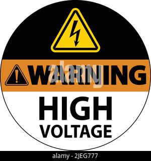 Warning High Voltage Floor Sign On White Background Stock Vector