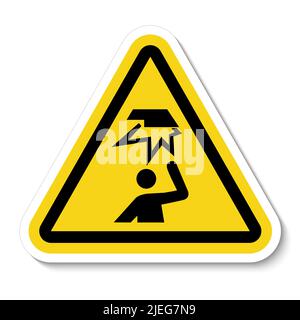Beware Overhead Obstacles Symbol Isolate On White Background,Vector Illustration Stock Vector