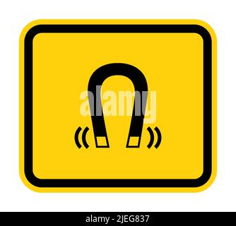Beware Magnetic Field Symbol Sign Isolate On White Background,Vector Illustration EPS.10 Stock Vector