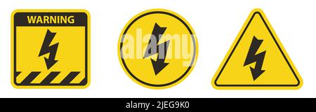 Caution High Voltage Symbol Sign Isolate On White Background Stock Vector