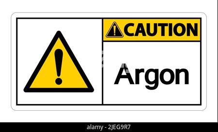 Caution Argon Symbol Sign Isolate On White Background,Vector Illustration Stock Vector