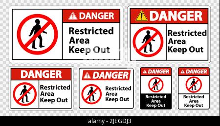 Danger Restricted Area Keep Out Symbol Sign Isolate on transparent ...