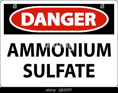 Danger Ammonium Sulfate Symbol Sign On White Background Stock Vector