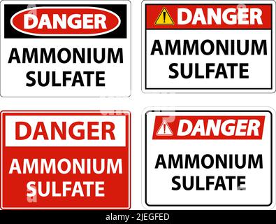 Danger Ammonium Sulfate Symbol Sign On White Background Stock Vector