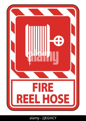 Fire Reel Hose Sign on white background,Vector illustration Stock Vector