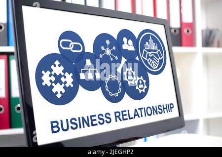 Business relationship concept shown on a computer screen Stock Photo