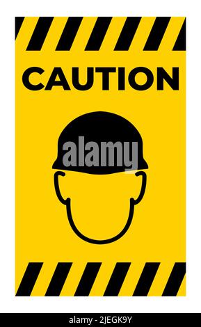 Wear helmet Sign symbol Isolate On White Background,Vector Illustration EPS.10 Stock Vector
