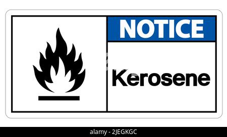 Notice Kerosene Symbol Sign On White Background Stock Vector