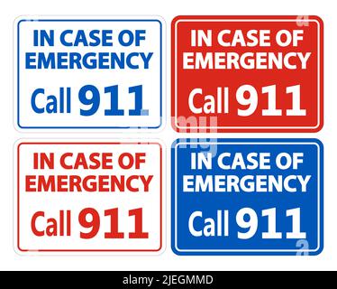 911 Fire Rescue Police Symbol Sign Isolate On White Background,Vector Illustration EPS.10 Stock Vector