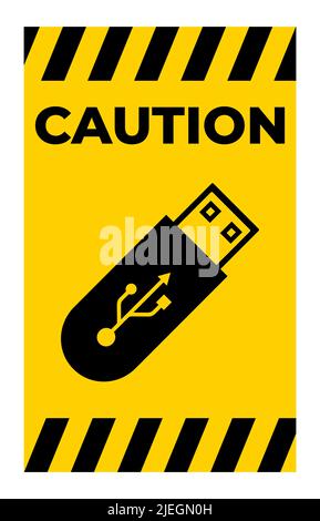 Do Not Use Flash Drive Symbol Sign Isolate On White Background,Vector Illustration Stock Vector
