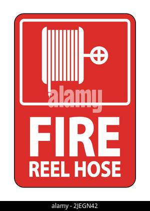 Fire Reel Hose Sign on white background,Vector illustration Stock Vector