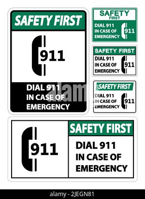 911 Fire Rescue Police Symbol Sign Isolate On White Background,Vector Illustration EPS.10 Stock Vector
