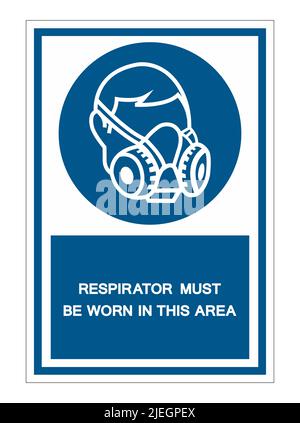 Respirator Must Be Worn In This Area Symbol Sign Isolate on White Background,Vector Illustration Stock Vector
