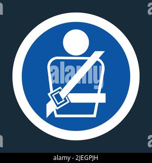 PPE Icon.Wearing a seat belt Symbol Sign On black Background,Vector llustration Stock Vector