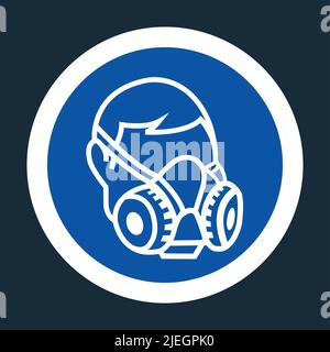 Symbol Wear Respirator sign on black background,Vector illustration Stock Vector